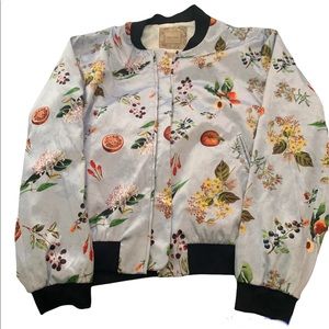 Zara flower print bomber jacket